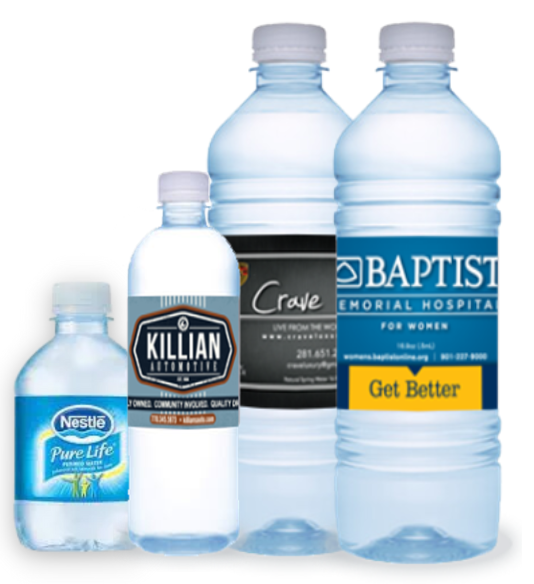 bottle water with custom labels