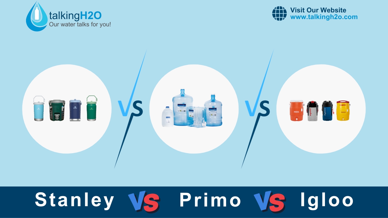 igloo water jugs, stanley water jugs, primo water jugs